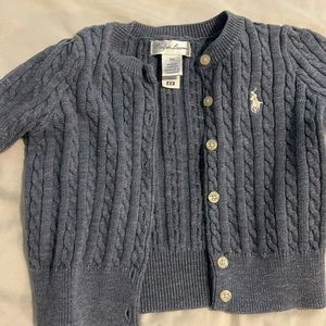 Ralph Lauren blue cardigan Sz 9 mos EUC